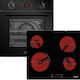 Pyramis PO78082009SBL + PHC61410FMB Φούρνος άνω Πάγκου 78lt με Κεραμικές Εστίες Π59.5εκ. Μαύρος