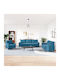 Living Room Furniture Set 3-Seater & 2-Seater & Armchair Blue