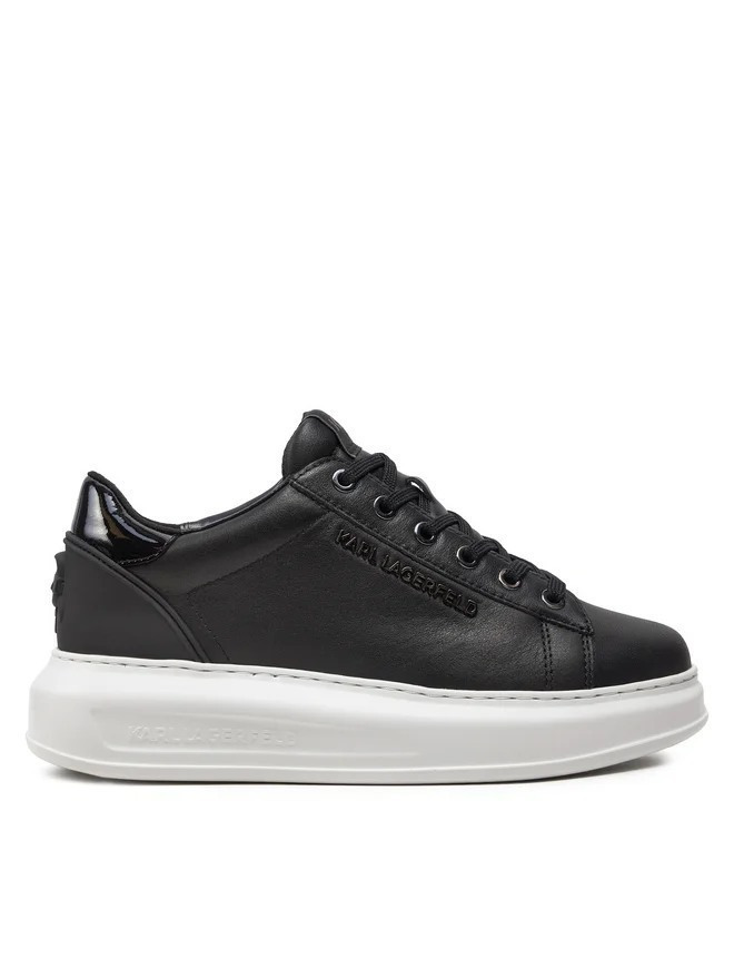 Sneakers Karl Lagerfeld Femme KL62572 - Cuir Noir, Talon 4 Cm, Léger Et Stylé