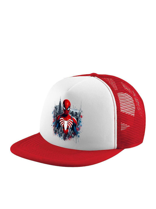 Шапка с мрежа Spiderman City за възрастни, черв...