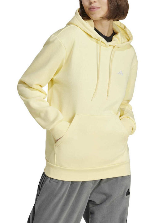 Adidas Logo Women's Hooded Fleece Sweatshirt Yellow