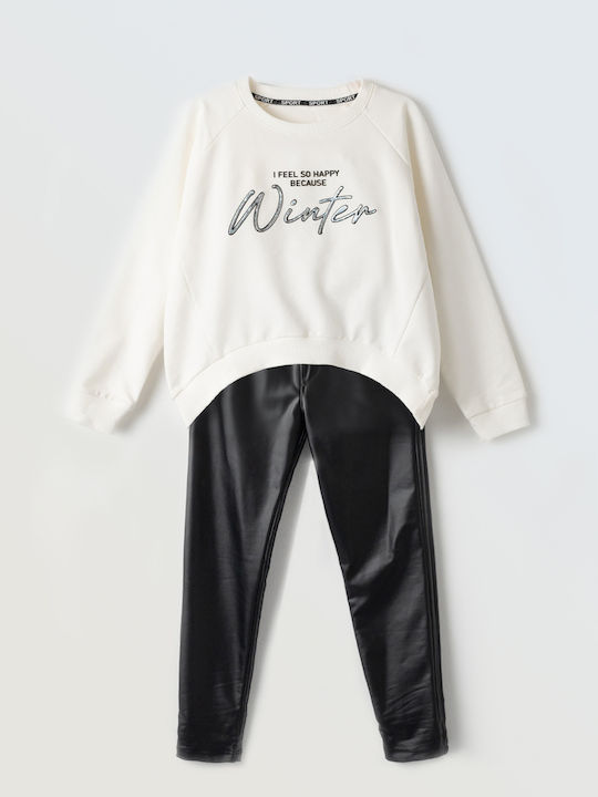 Kinder-Set mit Leggings Winter 2Stück White