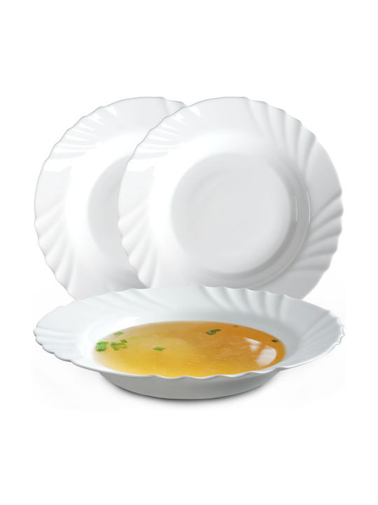 Kadax Teller Suppe Weiß mit Durchmesser 23cm 3Stück