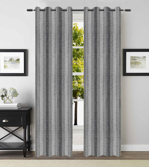 Vasilas Home Κουρτίνα με Τρουκς Γκρι 140x270εκ.