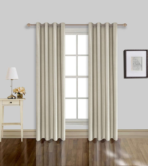 Vasilas Home Κουρτίνα με Τρουκς Sweet02 Μπεζ 140x270εκ.