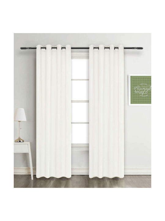 Vasilas Home Vorhang mit Grommets Ecru 140x270cm