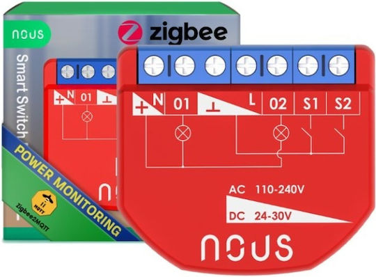 Nous Интелигентен Превключвател 2 Канала ZigBee 10A