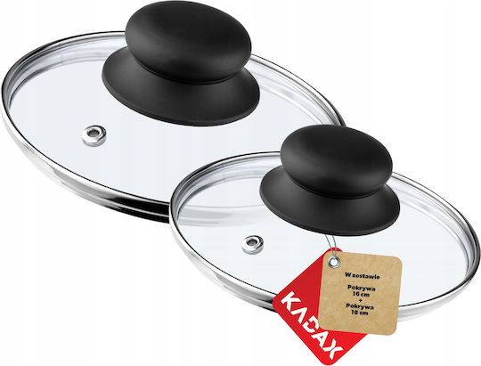 Kadax Capac Pentru Tigaie și Oală Din Sticlă 16cm 2 Bucăți 26794