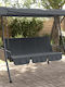 Garten & Veranda Schaukel mit Basis und Kissen 3 Sitze Metallisch Gray L198xB123xH205cm