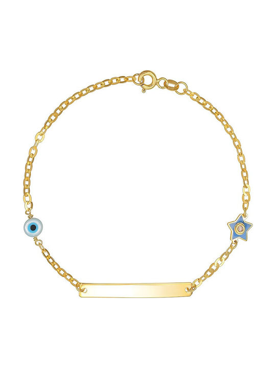Dio Jewellery Lab Kinderarmband ID aus Silber mit Böses Auge