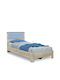 Looney Kids Bed Classic Single Blue for Mattress 100x200cm