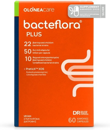 Olonea Bacteflora Plus Συμπλήρωμα με Προβιοτικά & Πρεβιοτικά 60 φυτικές κάψουλες