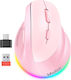 Meetion MT-BTM010R Wireless Ergonomic Bluetooth Mouse Pink