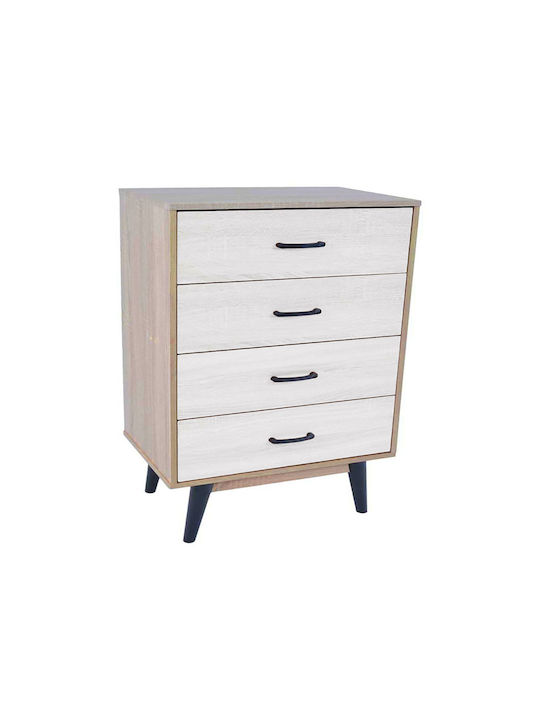 Wooden Chest of Drawers with 4 Drawers 80x40x93cm