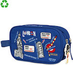 Pepita Viajera Pencil Case-Necessaire 2 Compartments Blue London Collection-Kids Collection 22.5x14cm