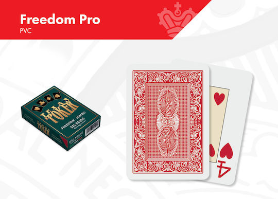 Dal Negro Freedom Τράπουλα Πλαστική Poker 2 Jumbo Κόκκινη