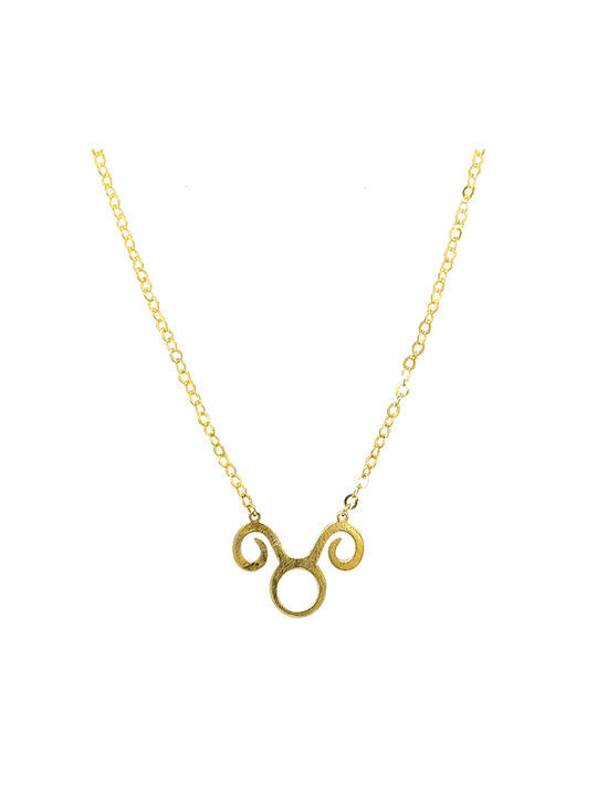 Dio Jewellery Lab Necklace Zodiac Sign Taurus from Gold Plated Silver