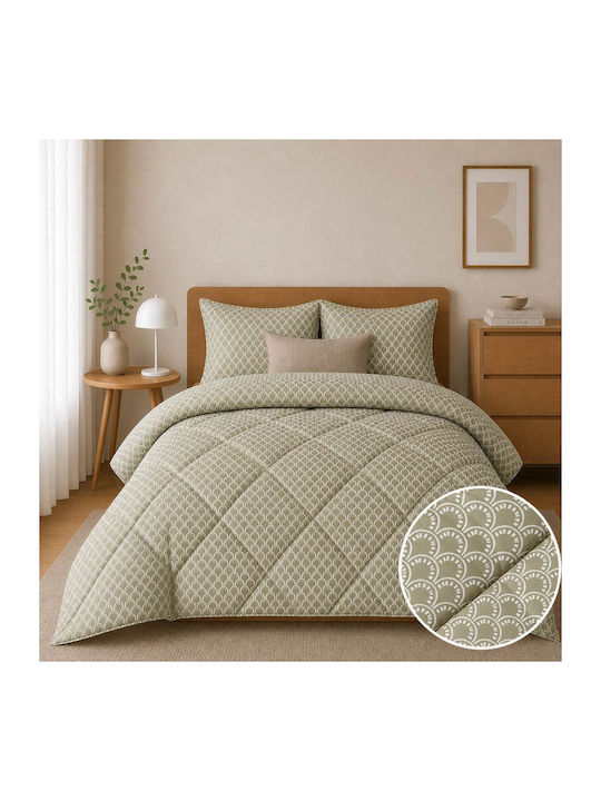 Astron Italy Пухено Куинсайз 220x240бр Olivia Маслини 350 г/м²Gsm