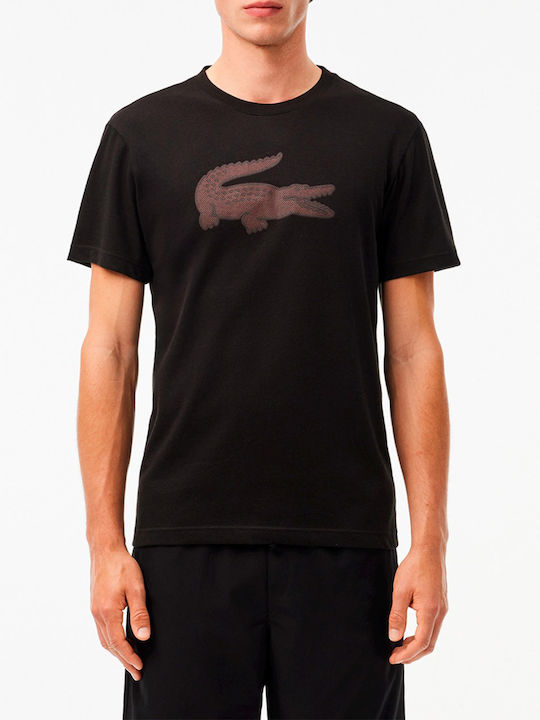 Lacoste Ανδρικό T-shirt Κοντομάνικο Μαύρο