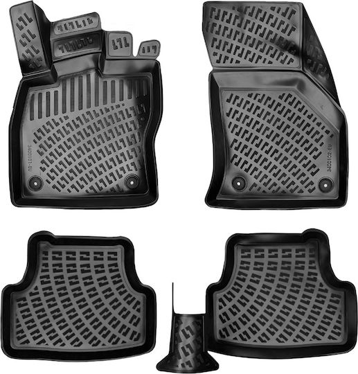 Umbrella Satz Vorder- und Hintermatten 4Stück aus Gummi für Skoda Karoq 2017+ Schwarz
