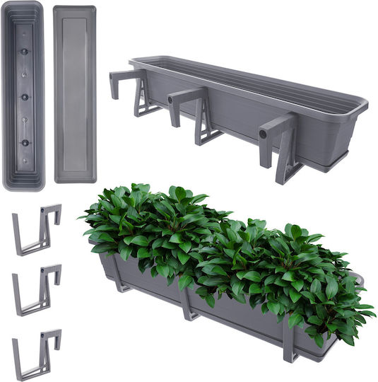 Kadax Balcony Box Planter 80cm Handles Base Balcony Railing