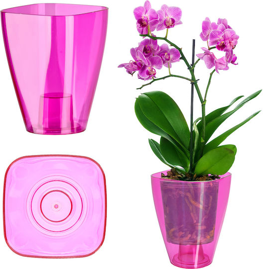 Kadax Orchid Pot Cover Plastic Flower Planter 9cm Pink