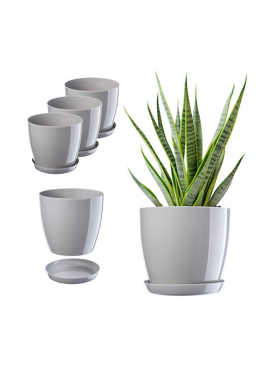 Kadax 3x Pot 28cm Planter Saucer Gray