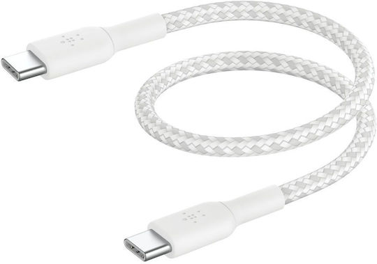 Belkin Boost Charge Braided USB 2.0 Cable USB-C male - USB-C 60W PD Κίτρινο 0.15m CAB004BT0MWH