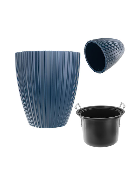 Kadax Flower Pot 40cm Plastic Blue Planter Insert