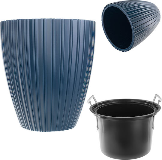Kadax Blumentopf 40cm Kunststoff Blaue Pflanzeneinsatz
