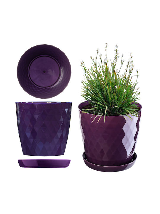 Farfurie din plastic pentru ghiveci Kadax, capac pentru ghiveci de flori, 12cm, mov