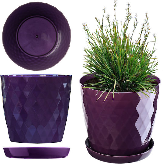 Kadax Plastic Pot Saucer Flower Pot Cover 12cm Purple