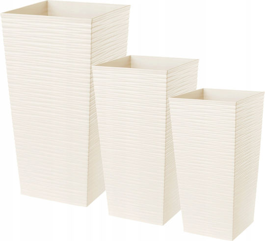 Kadax Kadax Set 3 Garten Töpfe Creme 75cm