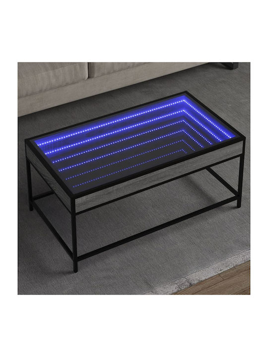 Rectangular Central Glass Coffee Table Gray Sonoma M90xW50xH41cm