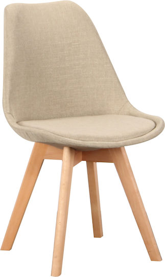 Billy Dining Room Fabric Chair Beige 48x55x82cm 4pcs