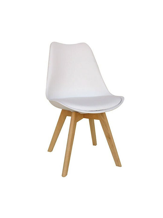 Logan Plus Dining Room Wooden Chair White 58x49x82cm 4pcs