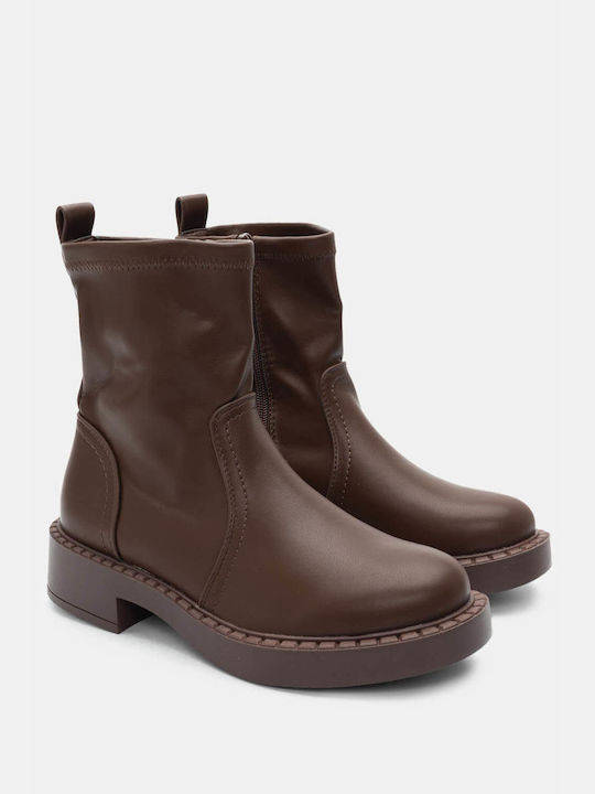 Stiefeletten mit Reißverschluss 4315443-Dunkelbraun