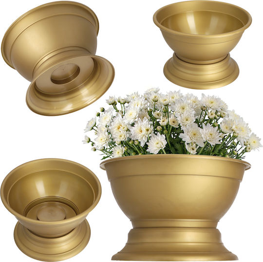 Kadax Friedhofsblumentopf Grabvase Kunststoff Pflanzgefäß 22cm