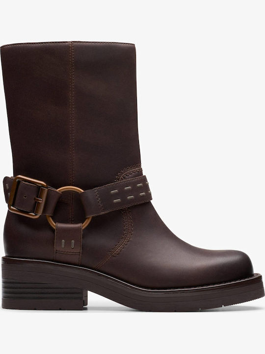 Leder Stiefeletten Damen Braun