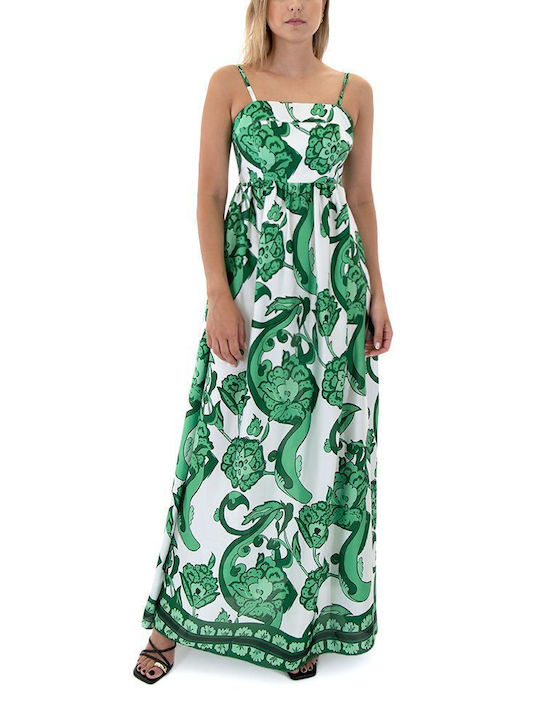 Twenty 29 Maxi Dress White- Green