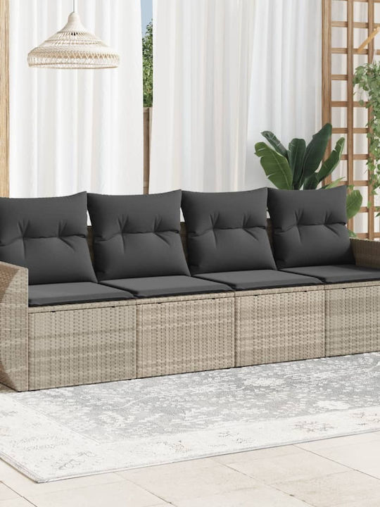 Canapea Cu Patru Locuri De Exterior Din Rattan Cu Perne 55x55x69cm