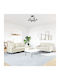 Living Room Furniture Set 3-Seater & 2-Seater & Stool Beige