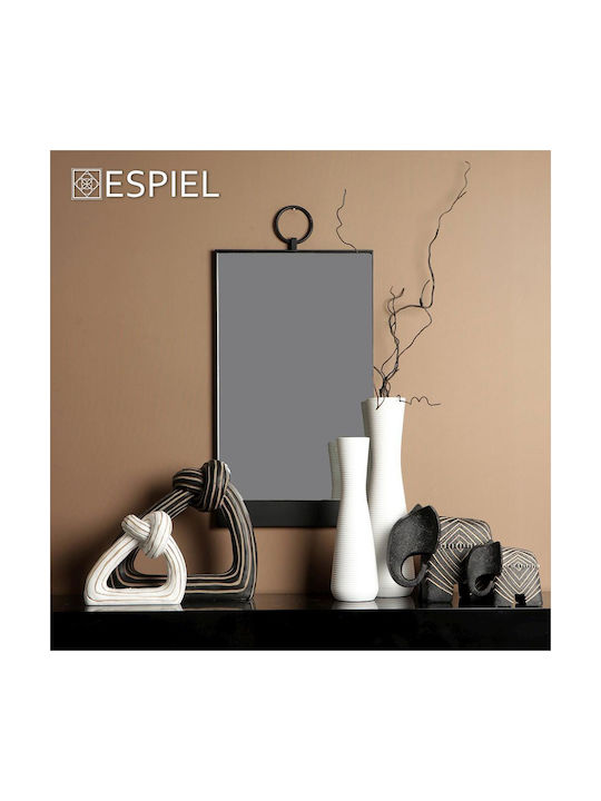Espiel Wall Mirror with Black Metallic Frame 81x40cm 1pcs