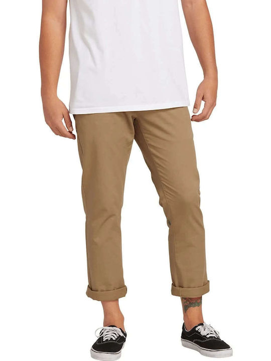 Volcom Frickin Herrenhose Chino in Slim Passform Dark oil