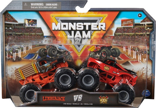 Set Monster Jam 2 Camioane Metalice Toporul Tăietorului de Lemne Scară 1:64
