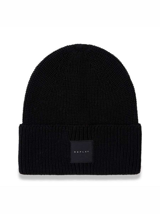 Replay Beanie Beanie Knitted in Black color