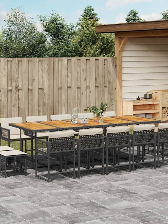 Garden & Outdoor Furniture Set 15 Pieces Black ...