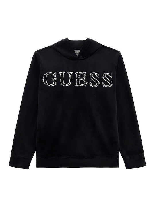 Guess Kids Sweatshirt with Hood Black