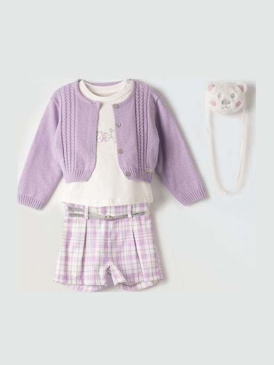 Kids' Set with Skirt Winter 3pcs Lilac
