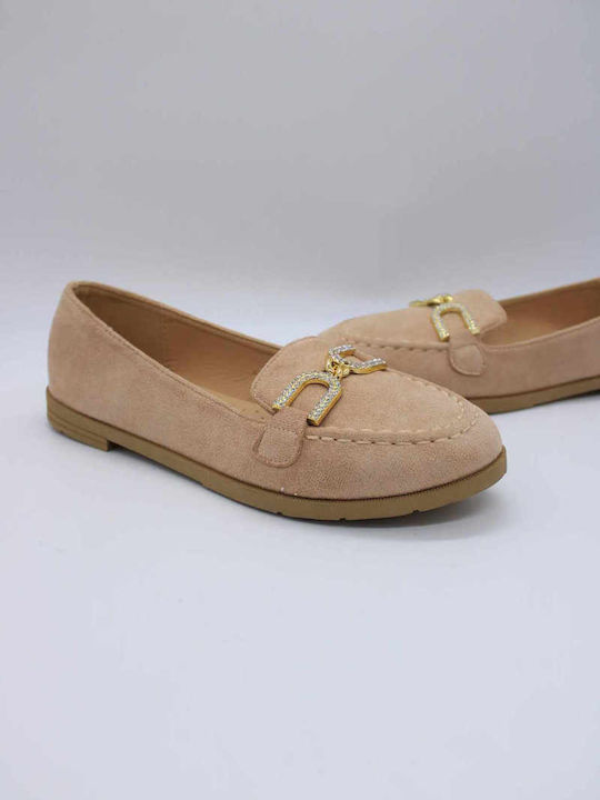 Women's Suede Moccasins Beige